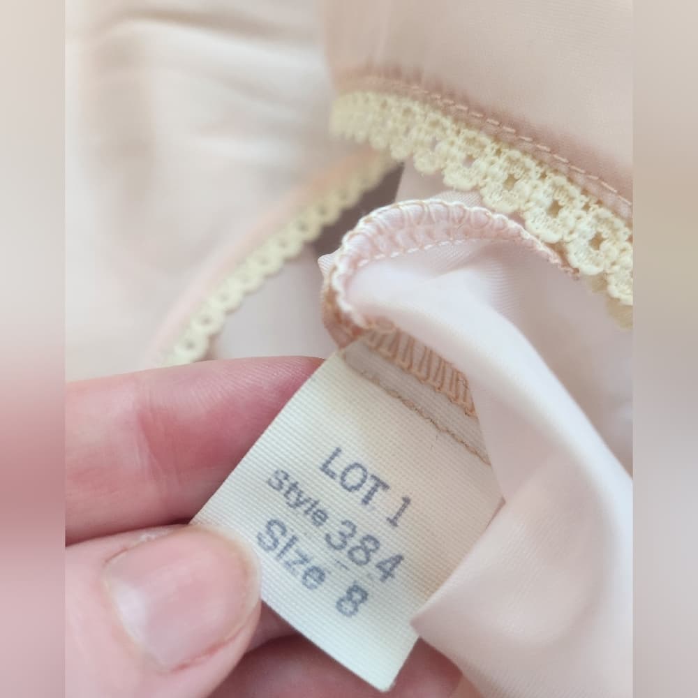 Vintage Chic Light Pink Semi Sheer Slip Or Night Gown - Thumbnail 4