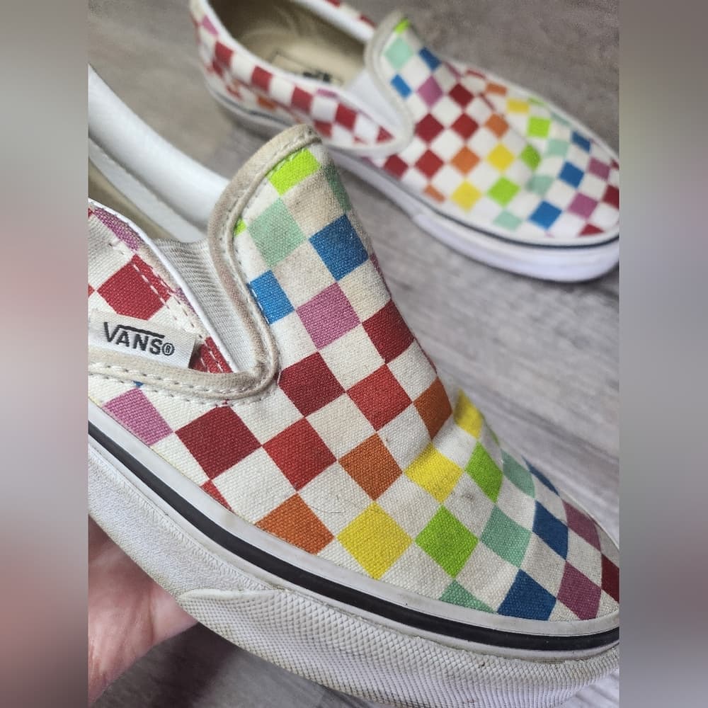 Vans Multicolor Checkered Slip-On Sneakers - Thumbnail 3