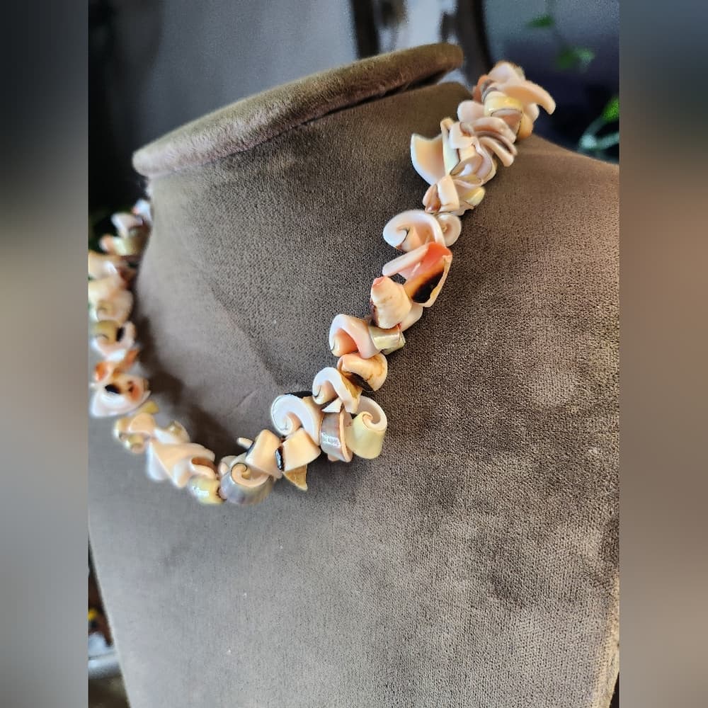 Super Cute Chunky Shell Slice Choker Length Necklace - Thumbnail 6