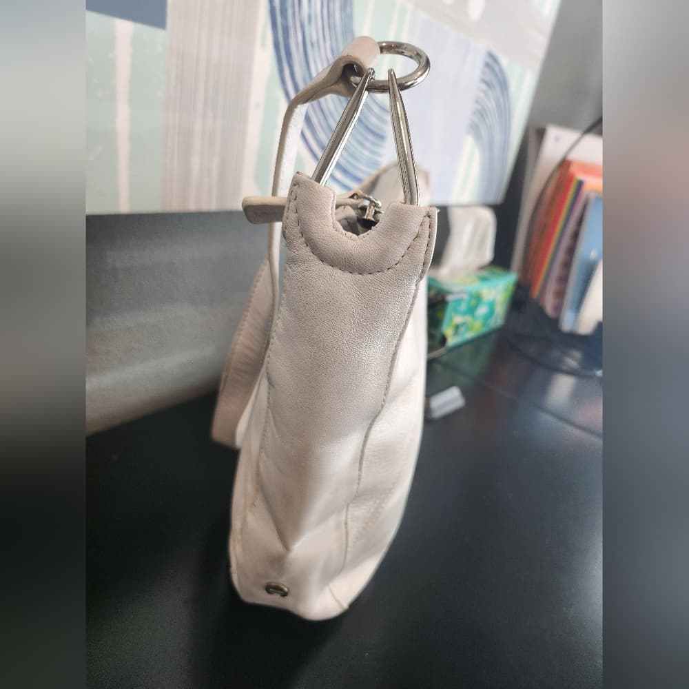 White Etienne Aigner Soft Lambskin Leather Shoulder Bag - Thumbnail 3