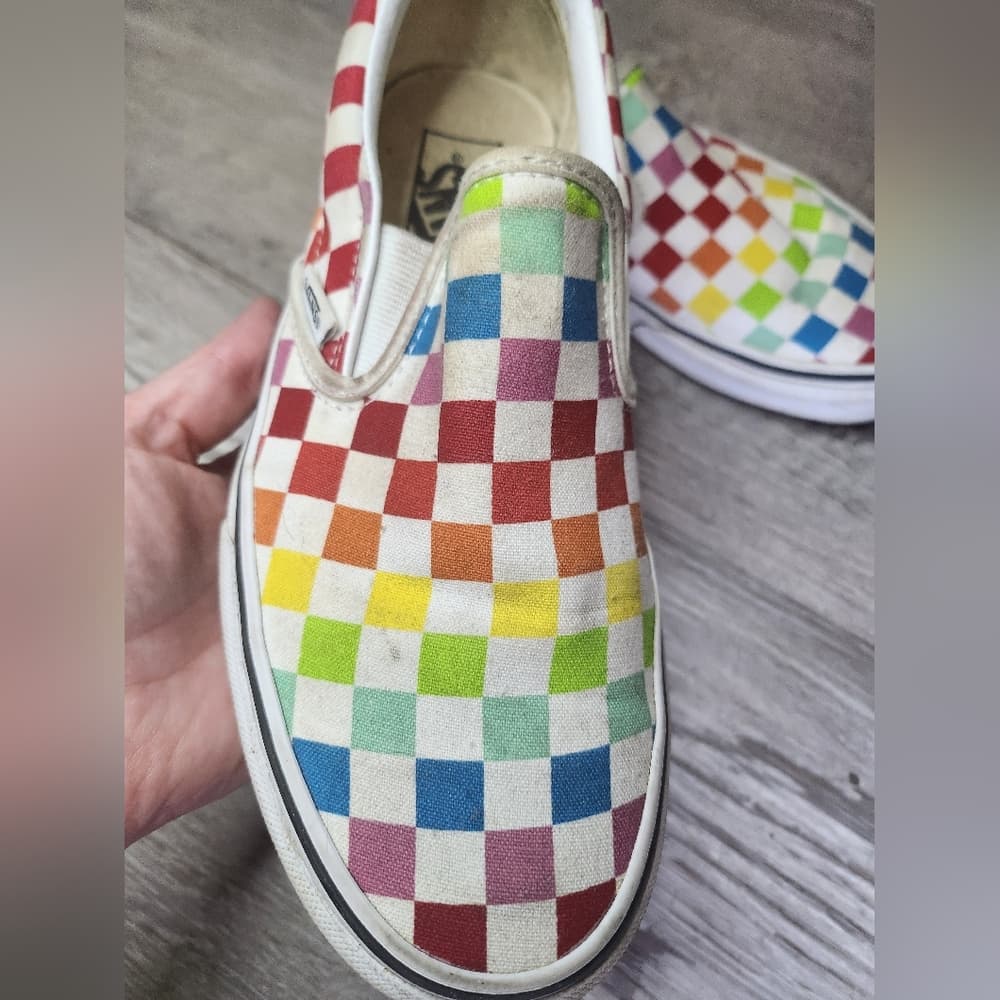 Vans Multicolor Checkered Slip-On Sneakers - Thumbnail 2