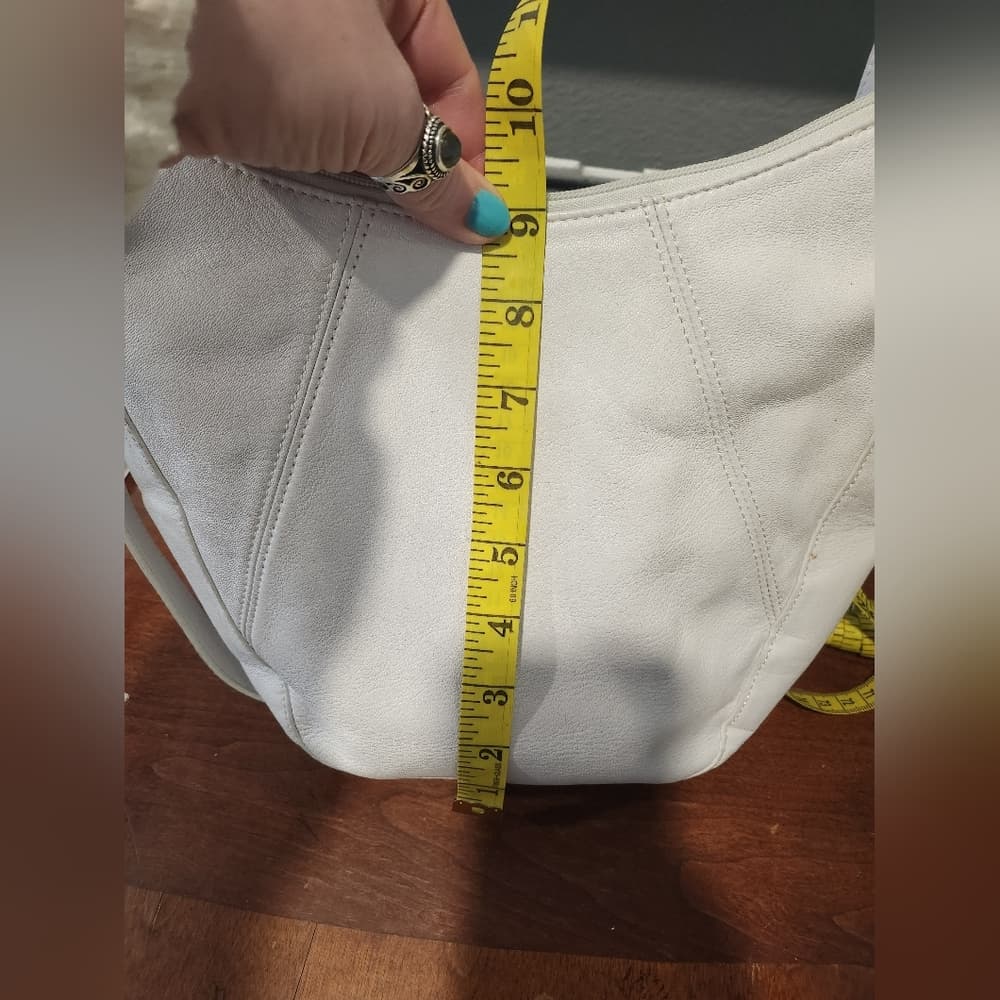 White Etienne Aigner Soft Lambskin Leather Shoulder Bag - Thumbnail 11