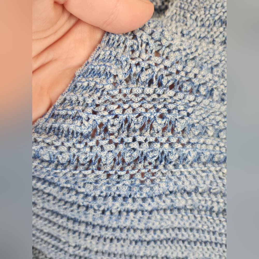 Blue Dana Buchman Light Blue Pullover Knit Sweater - Thumbnail 4