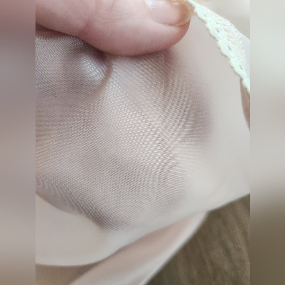 Vintage Chic Light Pink Semi Sheer Slip Or Night Gown - Thumbnail 5