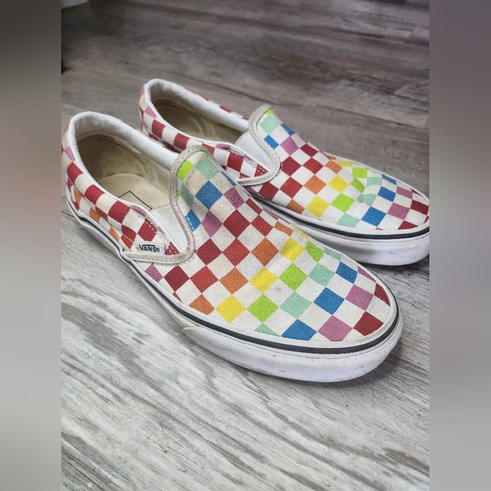 Vans Multicolor Checkered Slip-On Sneakers - Thumbnail 10