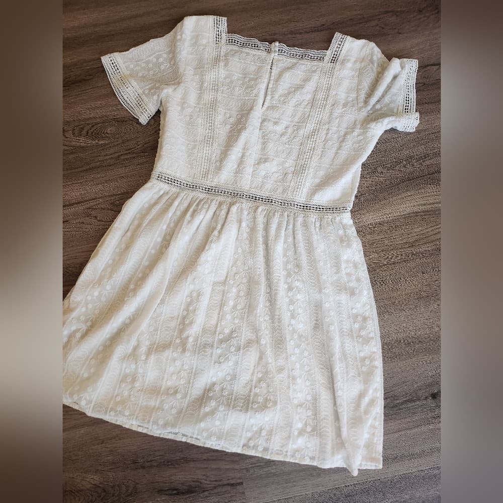Abercrombie & Fitch Elegant Creamy White Lace Dress - Thumbnail 6