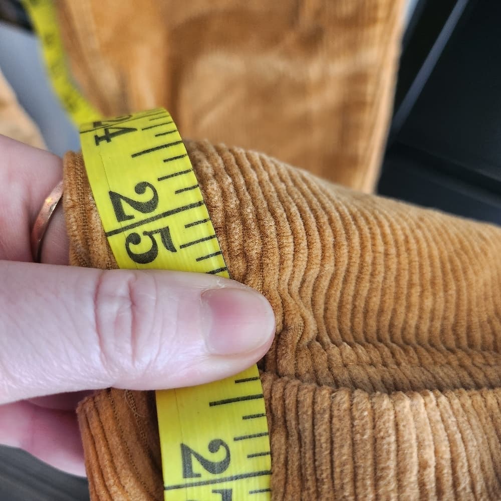American Eagle Outfitters Tan Corduroy Pants Cropped Folded Hem Super Stretch - Thumbnail 10