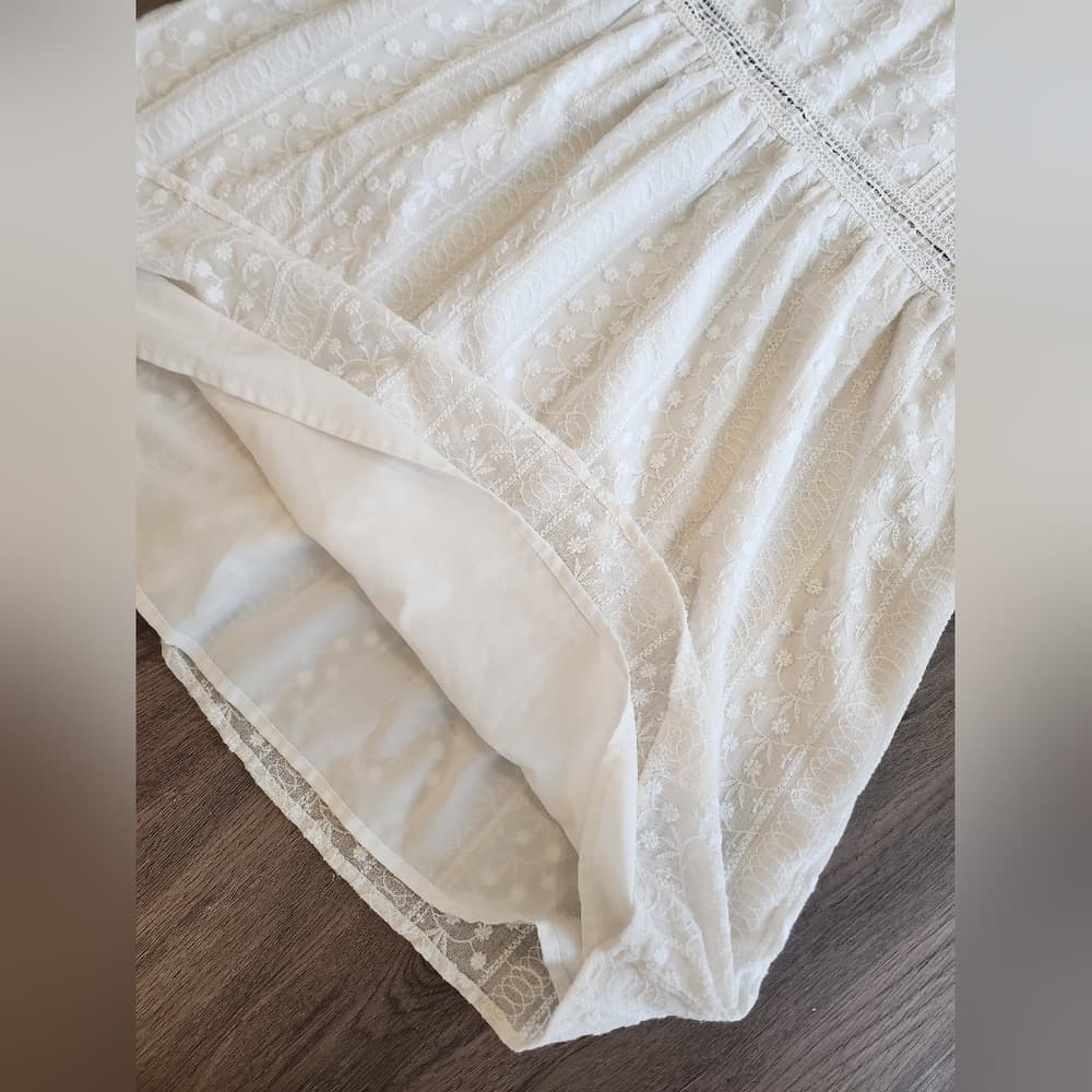 Abercrombie & Fitch Elegant Creamy White Lace Dress - Thumbnail 5