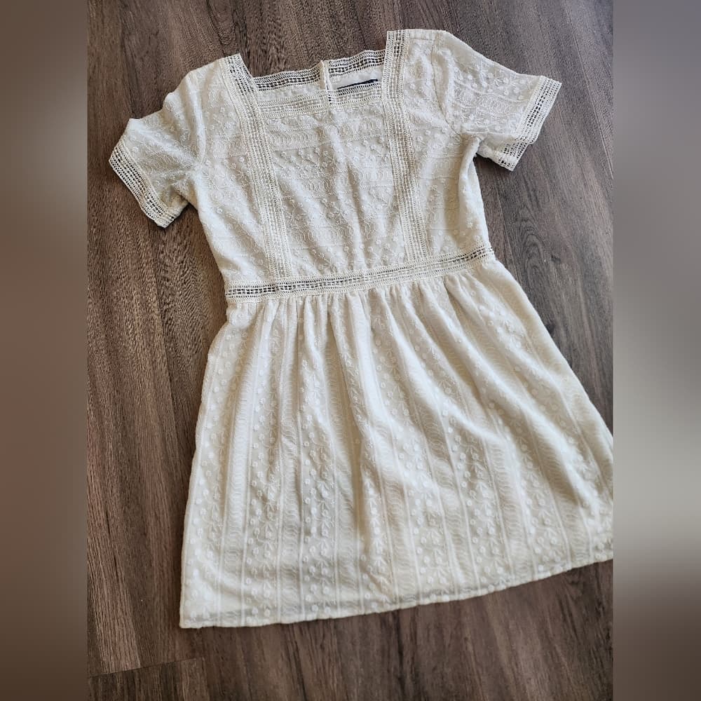 Abercrombie & Fitch Elegant Creamy White Lace Dress - Thumbnail 16