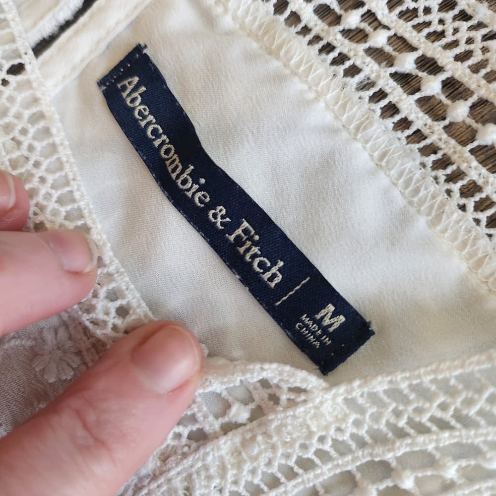 Abercrombie & Fitch Elegant Creamy White Lace Dress - Thumbnail 3