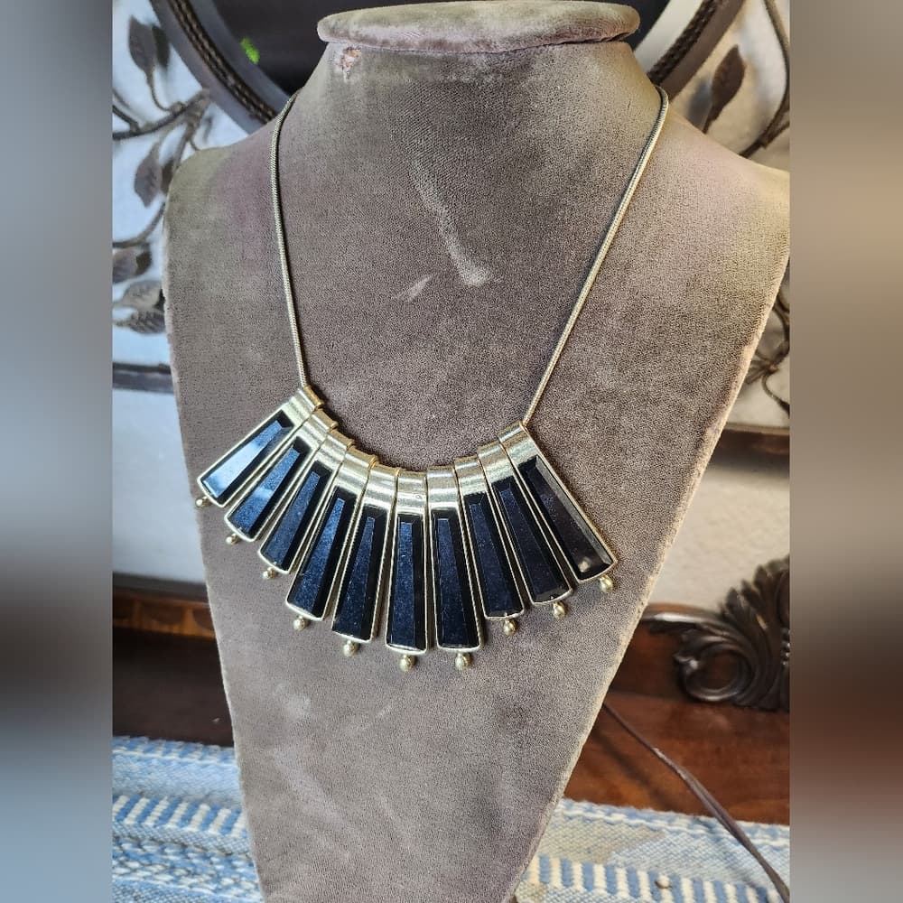 Elegant Bold Black Sparkle Statement Necklace Bundle