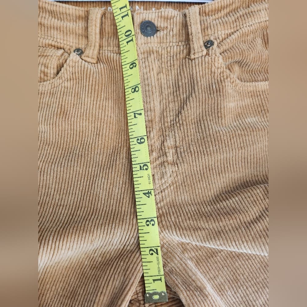 American Eagle Outfitters Tan Corduroy Pants Cropped Folded Hem Super Stretch - Thumbnail 8