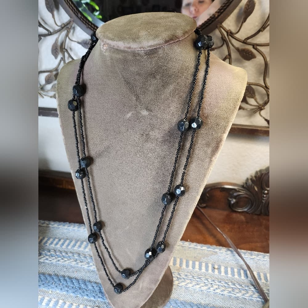Elegant Bold Black Sparkle Statement Necklace Bundle - Thumbnail 3