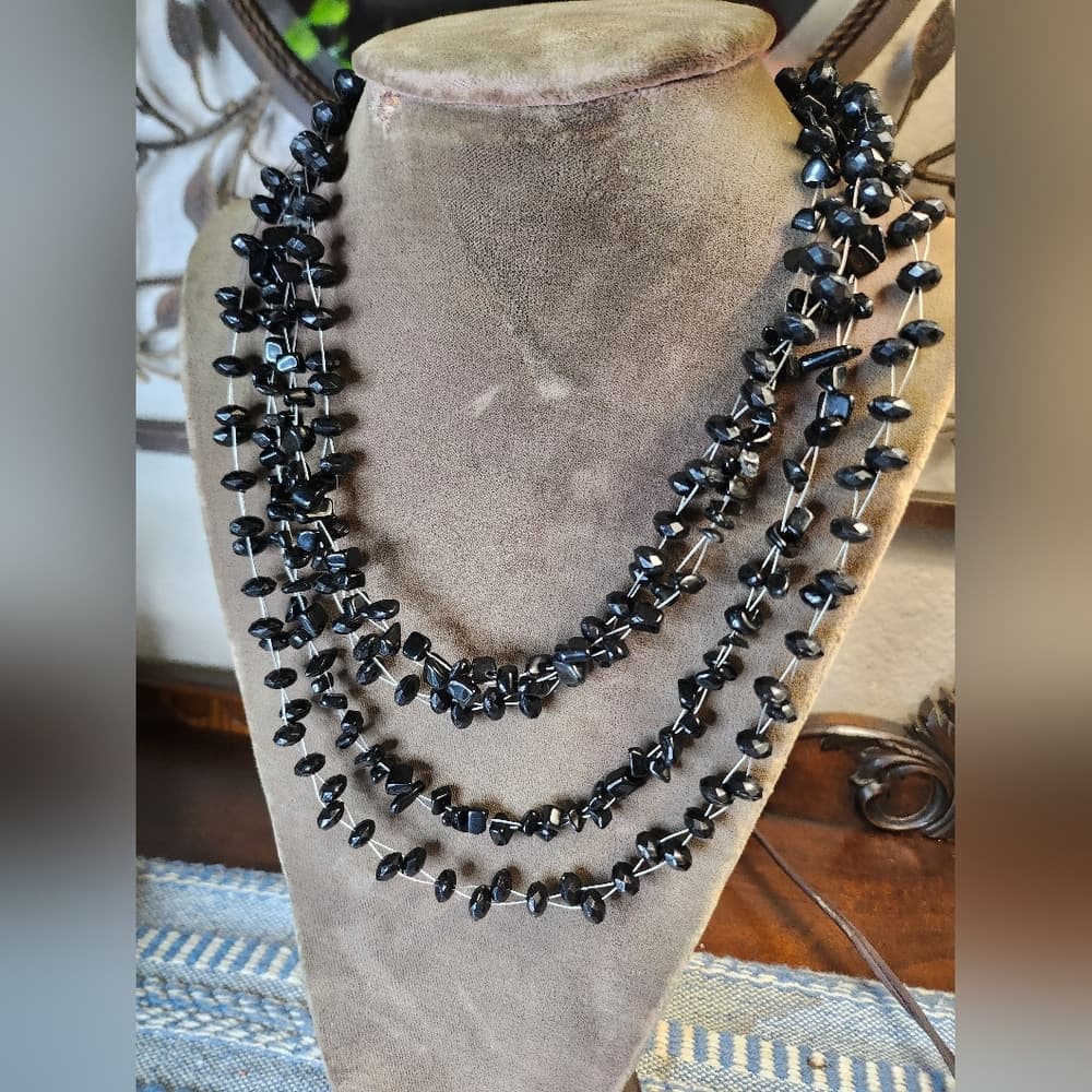 Elegant Bold Black Sparkle Statement Necklace Bundle - Thumbnail 2