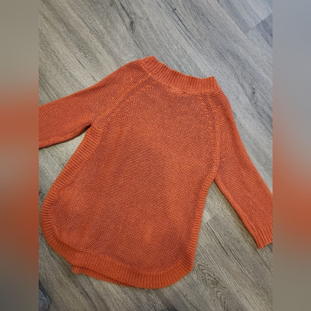 JohnPaulRichard Burnt Orange Cable Knit Sweater Crew Neck With Pockets - Thumbnail 9