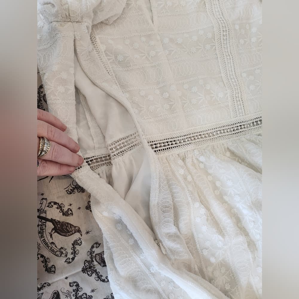 Abercrombie & Fitch Elegant Creamy White Lace Dress - Thumbnail 12