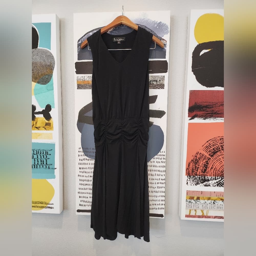 Vintage Nicole Miller Elegant Sleeveless Midnight Cocktail Dress - Thumbnail 7