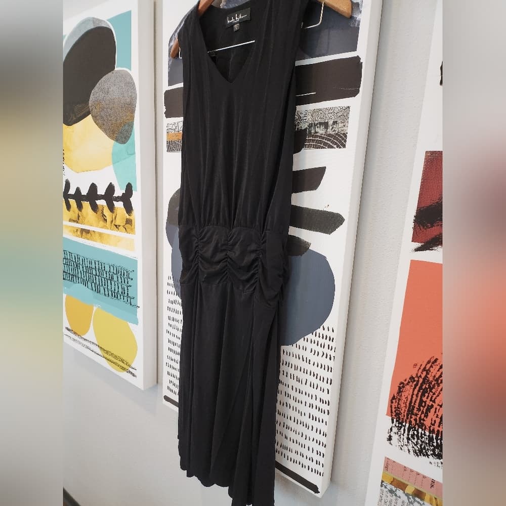 Vintage Nicole Miller Elegant Sleeveless Midnight Cocktail Dress - Thumbnail 8