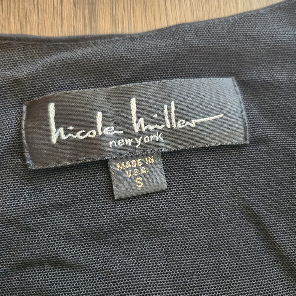 Vintage Nicole Miller Elegant Sleeveless Midnight Cocktail Dress - Thumbnail 3