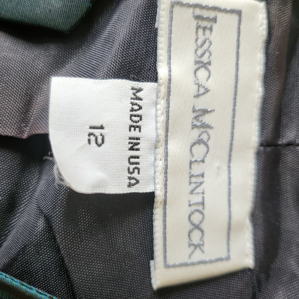 Vintage 80s Jessica McClintock Teal and Gold Rinestone Strapless Poofy Dress - Thumbnail 10