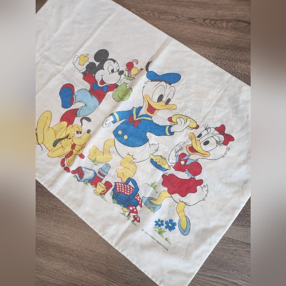 Vintage Disney Character 30" Pillowcase Mickey Mouse And Friends