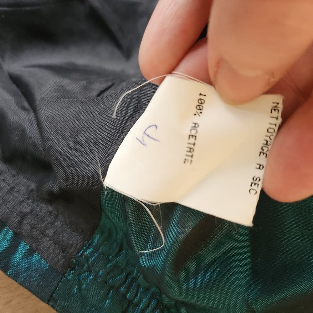 Vintage 80s Jessica McClintock Teal and Gold Rinestone Strapless Poofy Dress - Thumbnail 12
