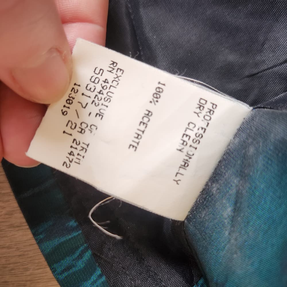 Vintage 80s Jessica McClintock Teal and Gold Rinestone Strapless Poofy Dress - Thumbnail 11