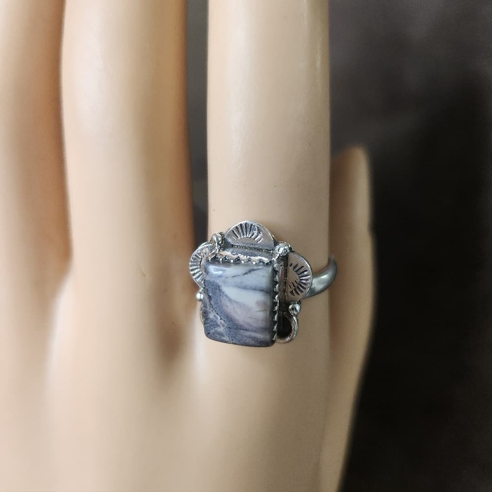 Porcelain Jasper Sterling Silver Ring | 925 Statement Stone | Boho Artisan - Thumbnail 14