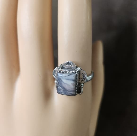 Porcelain Jasper Sterling Silver Ring | 925 Statement Stone | Boho Artisan - Thumbnail 15