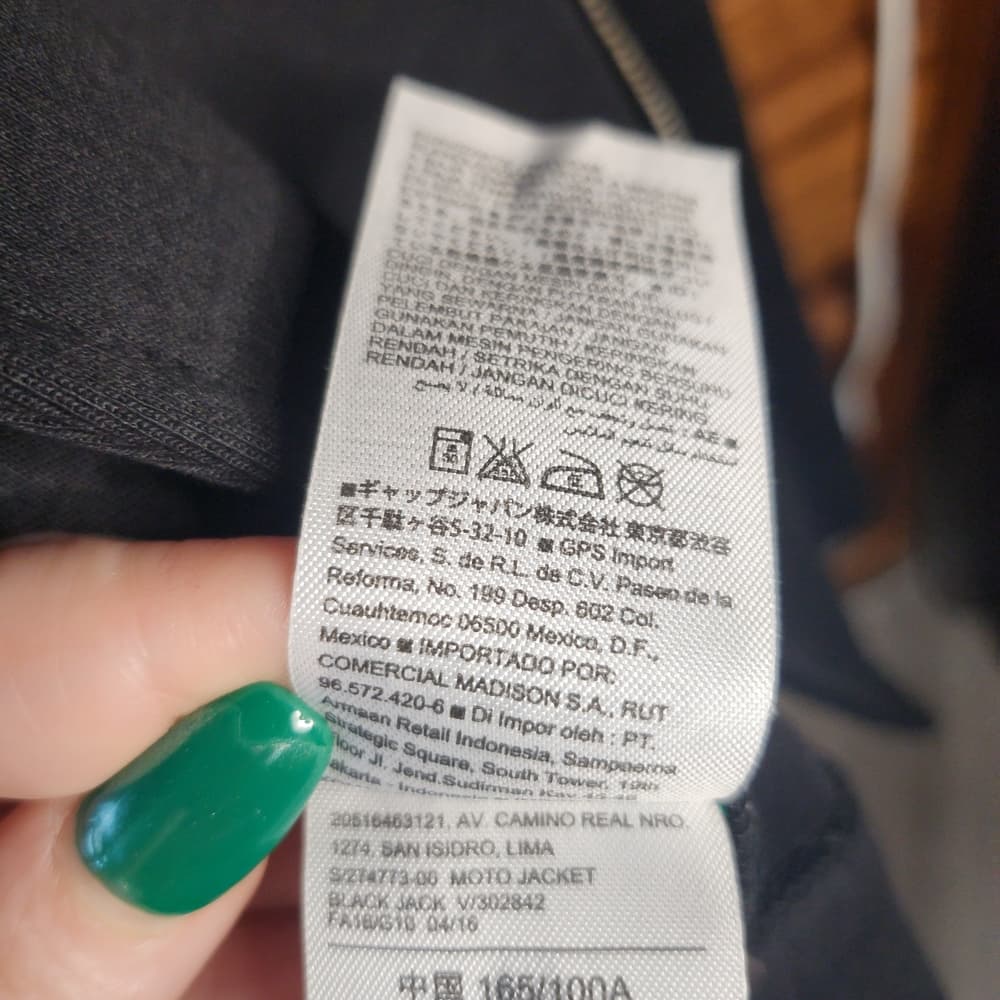 Old Navy Women's Black Biker Style Jacket with Silver Details - Thumbnail 8