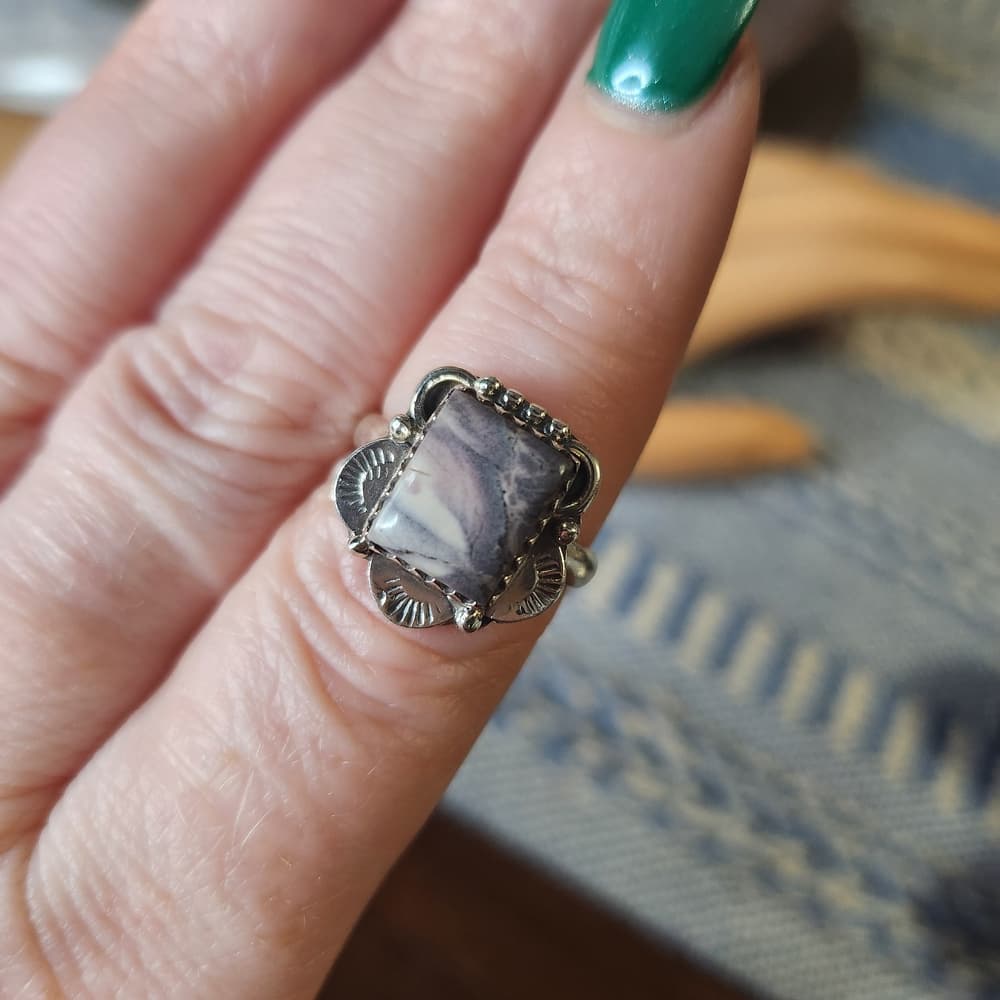 Porcelain Jasper Sterling Silver Ring | 925 Statement Stone | Boho Artisan - Thumbnail 10