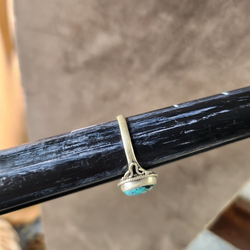 New - Dainty Spiderweb Turquoise Sterling Silver Turquoise Ring Size 7 - Thumbnail 9