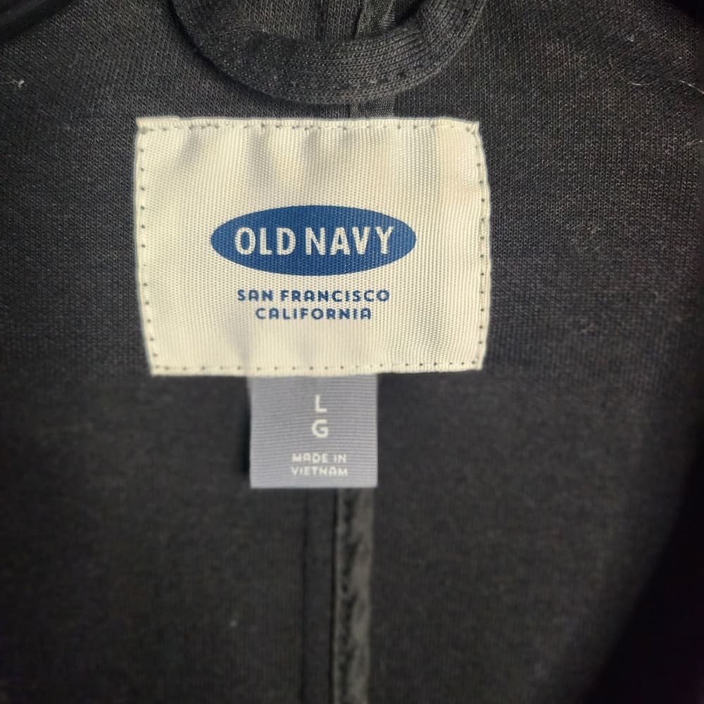 Old Navy Women's Black Biker Style Jacket with Silver Details - Thumbnail 3