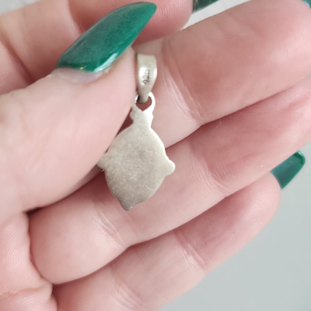 New- Sterling Silver Turquoise Pendant | Genuine Cabochon | Southwestern Style - Thumbnail 4