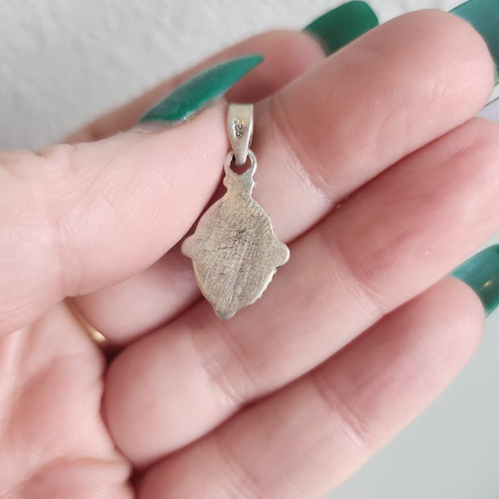 New- Sterling Silver Turquoise Pendant | Genuine Cabochon | Southwestern Style - Thumbnail 3