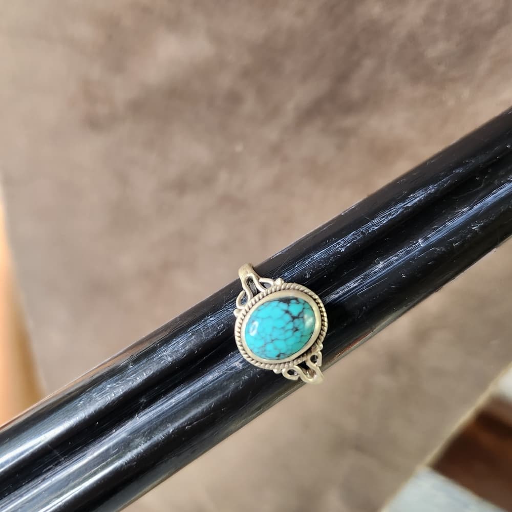 New - Dainty Spiderweb Turquoise Sterling Silver Turquoise Ring Size 7 - Thumbnail 8