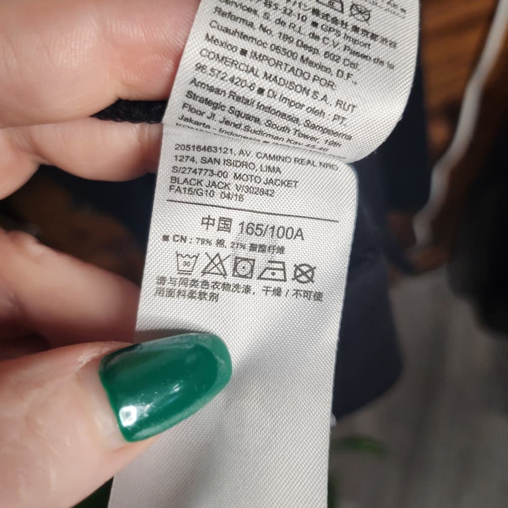 Old Navy Women's Black Biker Style Jacket with Silver Details - Thumbnail 9