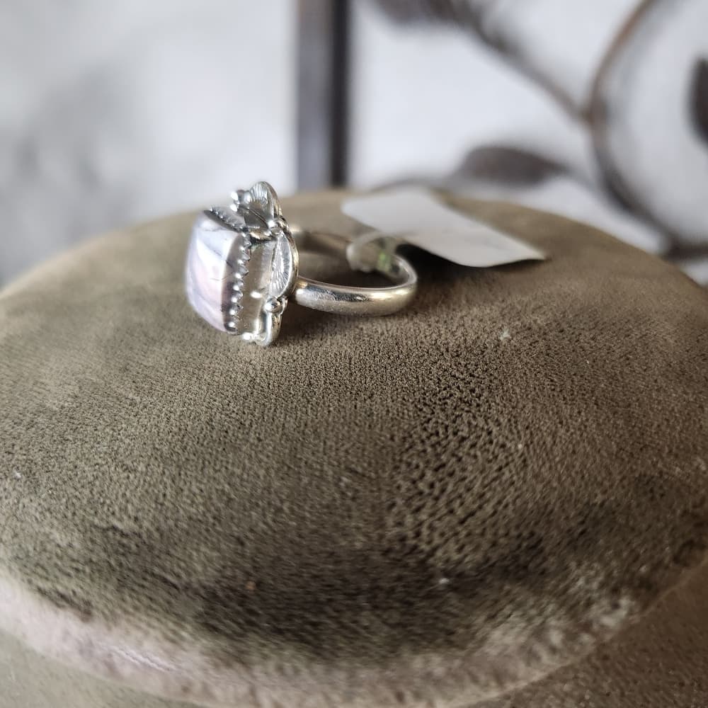 Porcelain Jasper Sterling Silver Ring | 925 Statement Stone | Boho Artisan - Thumbnail 8