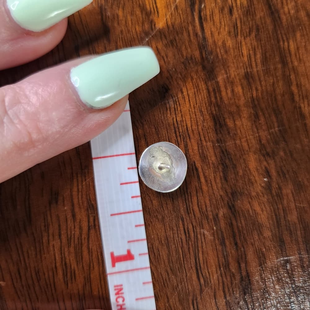 Zuni Handmade Pink Opal Inlay Stud Earrings | Sterling Silver | Southwestern - Thumbnail 5