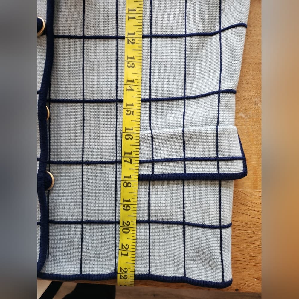 Vintage 100% Wool 1950s Marco Donati Mod Blue and White Checkered 2 Pc Jacket - Thumbnail 12