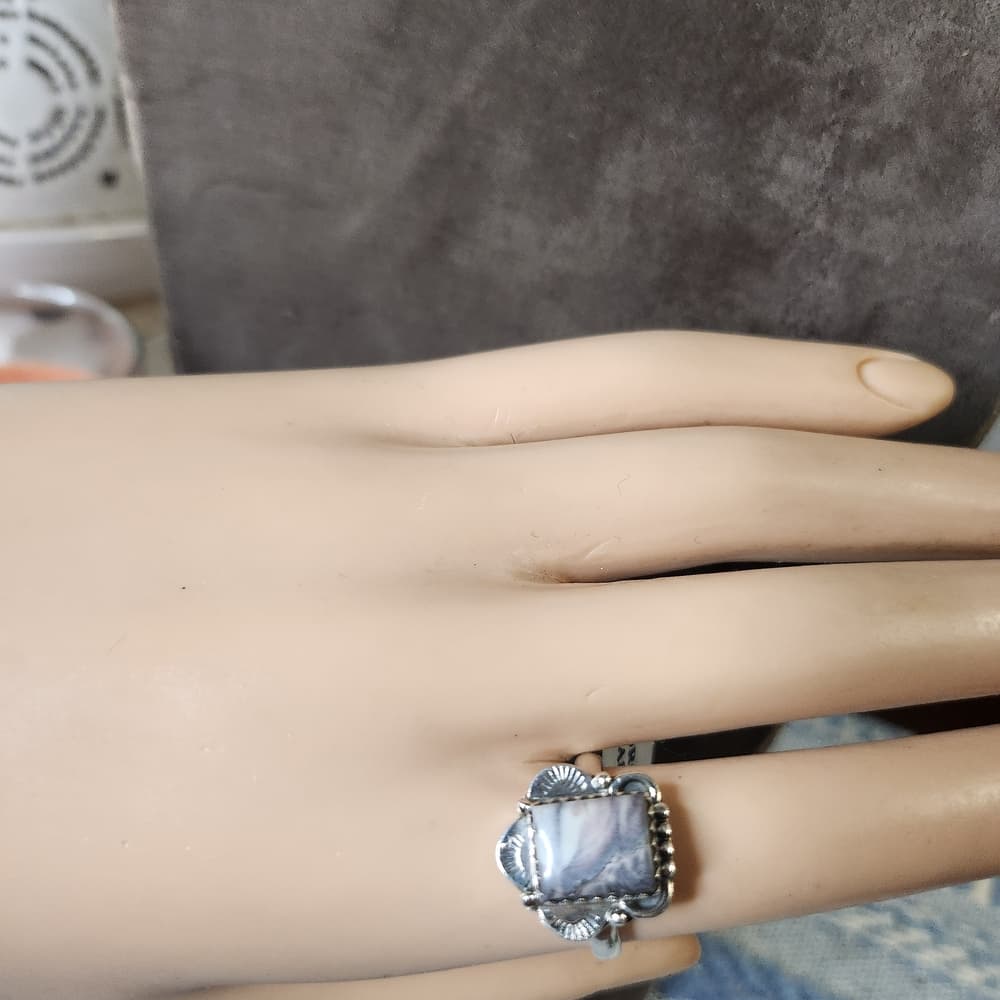 Porcelain Jasper Sterling Silver Ring | 925 Statement Stone | Boho Artisan - Thumbnail 5