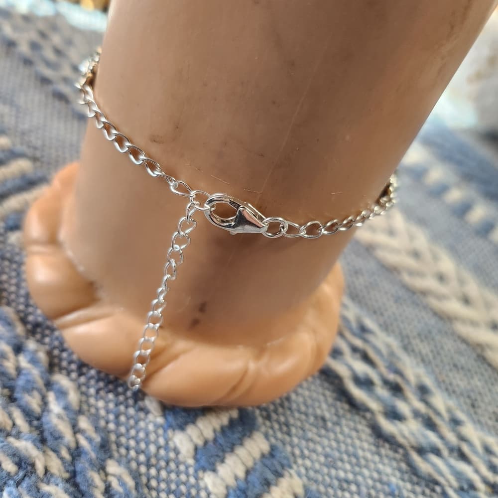 New - White Water Tuquoise Sterling Silver Link Chain Bracelet - Thumbnail 2