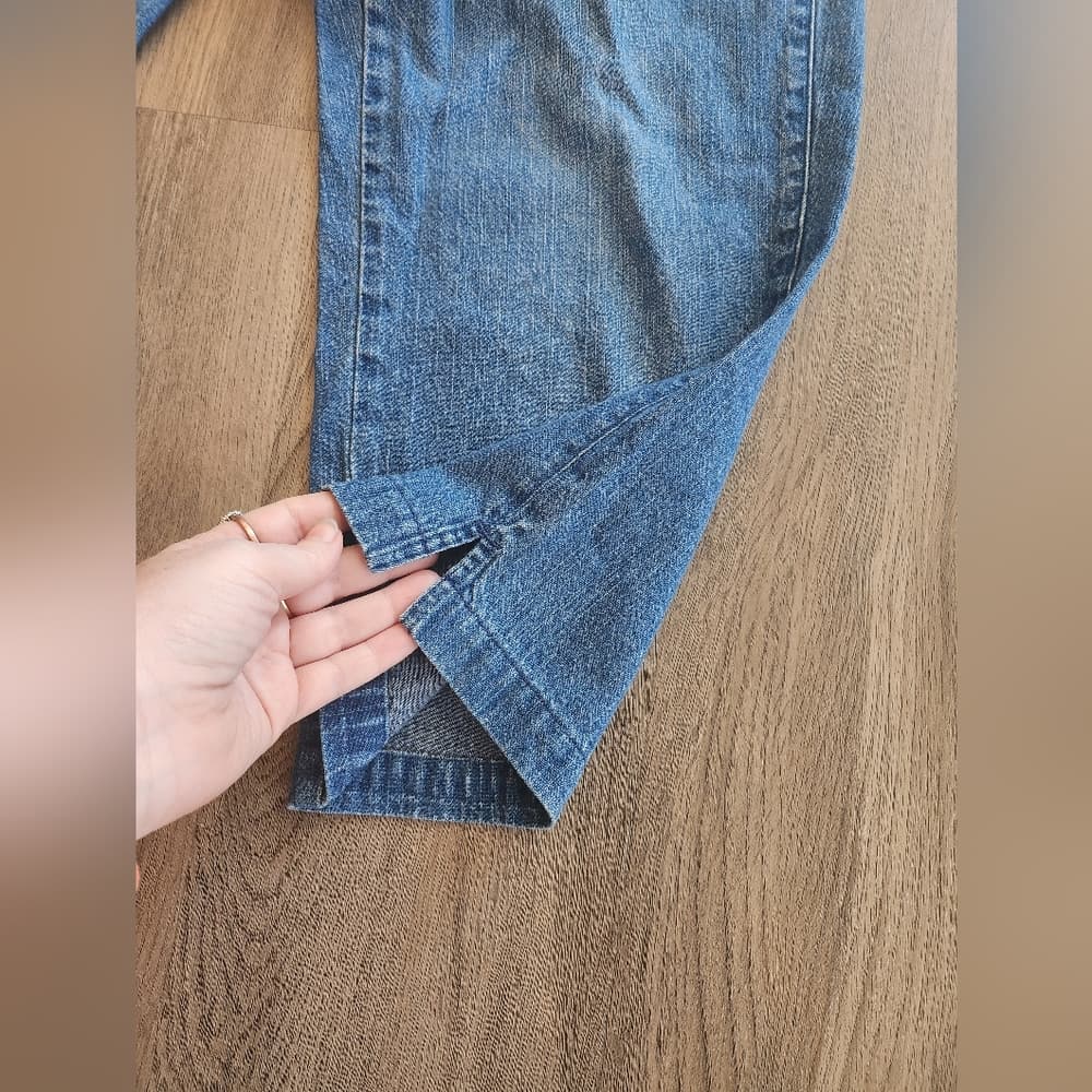 Liz Claiborne Lizwear Baggy Elastic Waist Denim Cropped Mom Jeans - Thumbnail 2