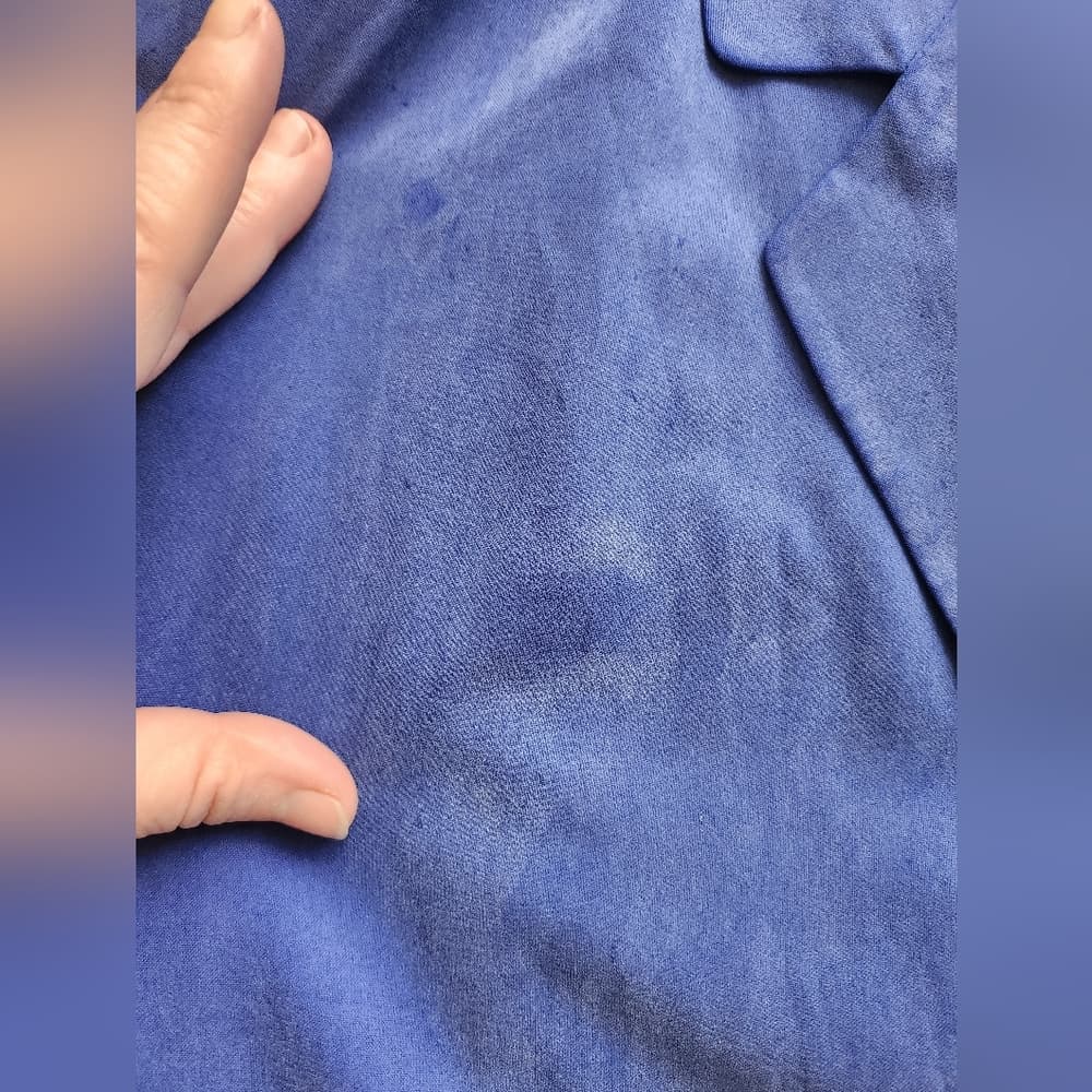 Vintage Blue 100% Silk Blazer Real Clothes For Saks Fifth Avenue Exclusive - Thumbnail 7
