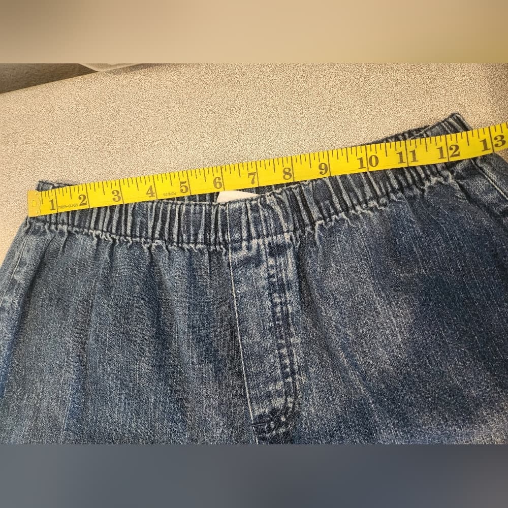 Liz Claiborne Lizwear Baggy Elastic Waist Denim Cropped Mom Jeans - Thumbnail 8