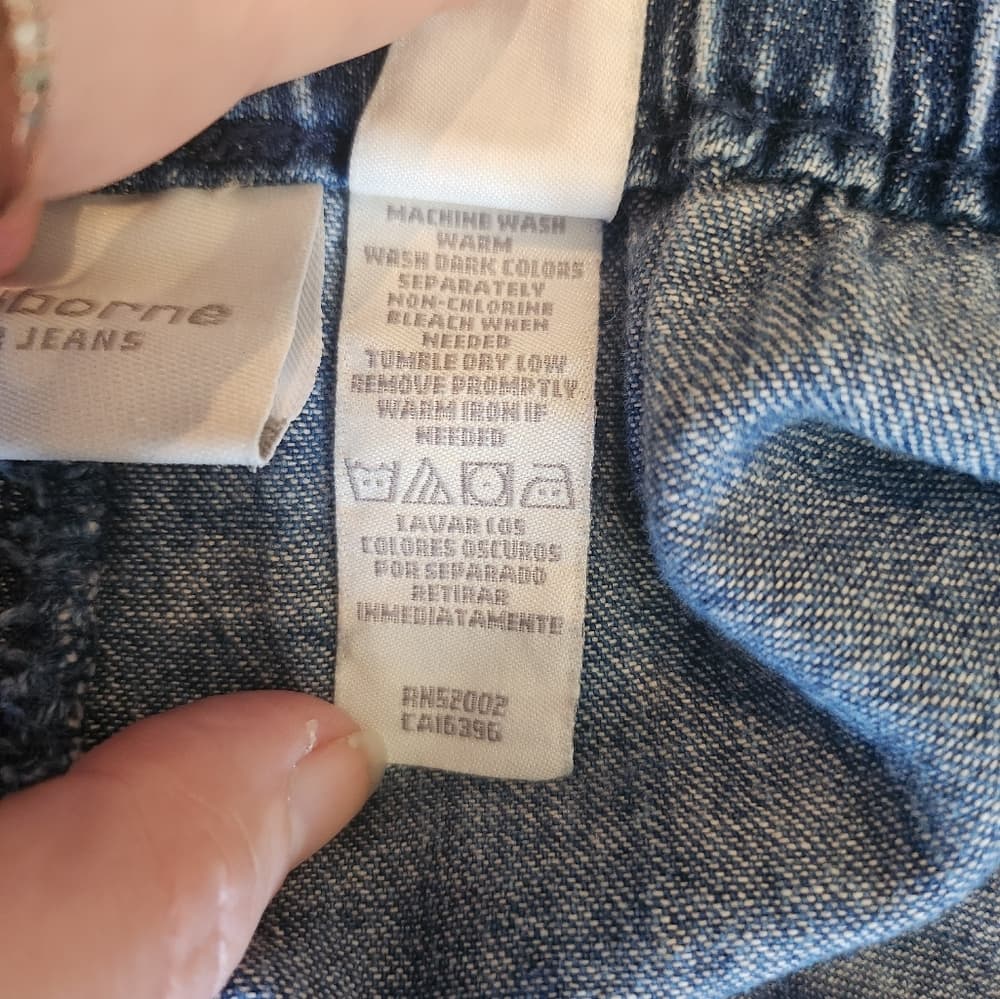 Liz Claiborne Lizwear Baggy Elastic Waist Denim Cropped Mom Jeans - Thumbnail 6