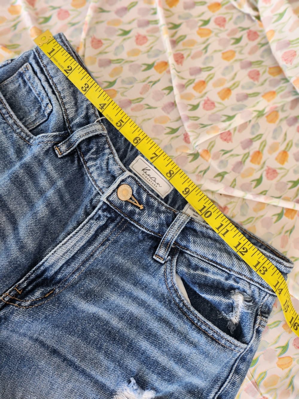 KanCan Ultra High Rise Taper Light Blue Distressed Jeans - Thumbnail 15
