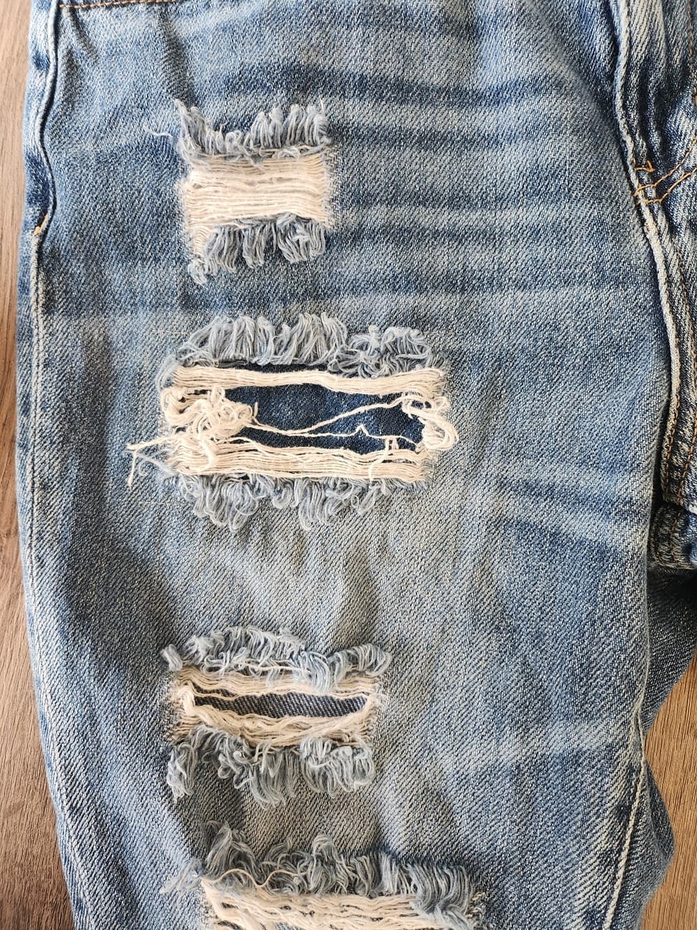 KanCan Ultra High Rise Taper Light Blue Distressed Jeans - Thumbnail 3