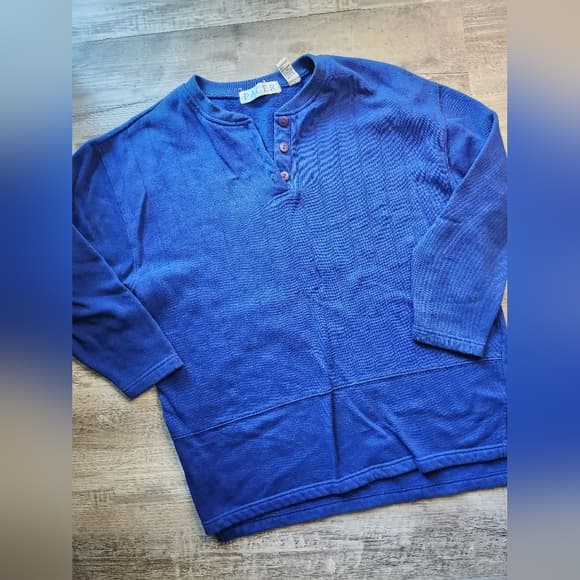 Mens Vibrant Blue Vintage Pacer Pullover Sweater 3/4 Sleeve - Thumbnail 12