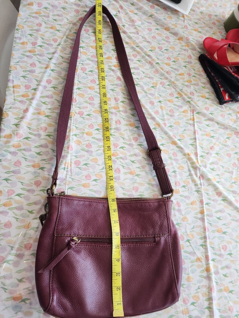The Sak Alamada Plum Leather Crossbody Bag With Feather Accents - Thumbnail 12